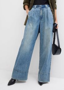 Jean large taille haute - bleu - taille 50 avec coton - bonprix
