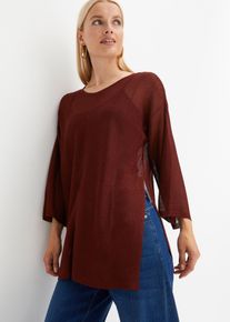 Pull oversize en maille ajourée - rouge - taille 42/44 (M) - bonprix