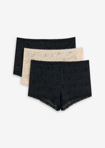Lot de 3 boxers femme en dentelle - noir - taille 38/40 (S) - bonprix