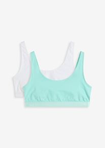 Lot de 2 brassières en coton - blanc - taille 48 avec coton - bonprix