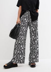Pantalon palazzo à ceinture élastiquée - noir - taille 40 - Viscose - bonprix