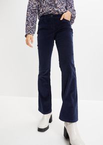 Pantalon bootcut en velours côtelé extensible - bleu - taille 36 - Velours côtelé - bonprix