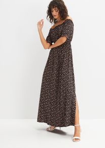 Robe longue imprimée - noir - taille 52 - bonprix
