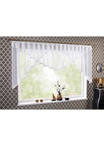 Konvoluttgardin med kantbånd i sateng med resirkulert polyester, hvit, størrelse 120x300 cm, bonprix