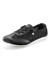 Lascana Dames Sneaker in zwart ,maat 35, Witt, 100% Leer