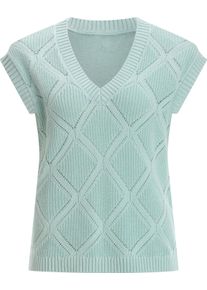 Dames Slip-over met ruitpatroon voor kalkmint Maat 44