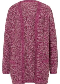 Dames Lang vest in open model bordeaux/ecru gemêleerd Maat 52