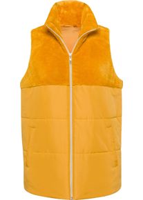 Damen Steppweste mit Teddy-Fleece ocker Gr&ouml;&szlig;e 52