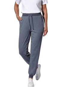 Dames Vrijetijdsbroek met geribde comfortband rookblauw gem&ecirc;leerd Maat 40