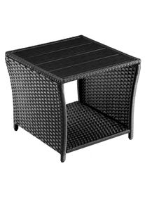 Casaria Stolik ogrodowy Vedis boczny rattan WPC Czarny 45x45x40cm