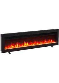 Xxxl Elektrokamin , Schwarz , Metall , 127x33x12 cm , Fernbedienung, Flammeneffekt separat schaltbar, Überhitzungsschutz , Elektrogeräte, Heizgeräte, Elektrokamine