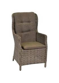 Gardenson Gartensessel , Naturfarben , Metall, Kunststoff , Füllung: Schaumstoff , 60x107x56 cm , Gartenmöbel, Gartensessel