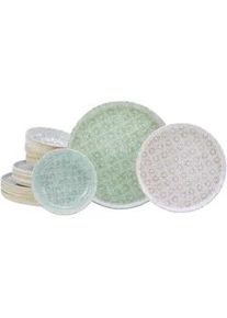Creatable Tafelservice , Multicolor , Keramik , 12-teilig , Blume , handbemalt, lebensmittelecht, stapelbar , Geschirr, Geschirrsets, Tafelservice