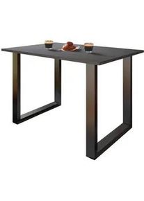 Vcm Mid.you Schreibtisch , Anthrazit, Schwarz , Holzwerkstoff , rechteckig , Kufe , 110x76x80 cm , Büromöbel, Schreibtische, Schreibtische