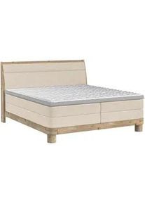 Valnatura Boxspringbett , Beige , Textil , Eiche , massiv , H2 , 7-Zonen , Höhe ca. 17,5 cm , 180x200 cm , Fsc, Reach, Made in Eu , Federkernmatratze, Stoffauswahl, Topper durchgehend, in verschiedenen Größen erhältlich, Matratze in verschiedenen Härtegraden erhältlich, Matratze geteilt , Holzmöbel, Holzbetten, Boxspringbetten Holz