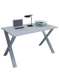 Vcm Mid.you Schreibtisch , Grau, Silberfarben , Holzwerkstoff , rechteckig , X-Form , 80x76x140 cm , in verschiedenen Holz-Dekoren erhältlich , Büromöbel, Schreibtische, Schreibtische