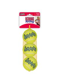 Kong Airdog Squeaker Ball tennisbollar med pipljud.- Medium: Ø 6 cm, 3-pack