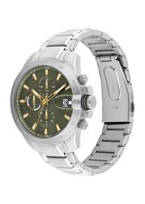 Tommy Hilfiger Heren Analoog horloge 'JAMESON' olijfgroen / zilver One Size
