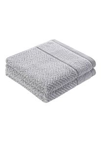 Herzbach home Heren Handdoek grijs 50x100 cm