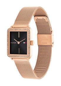 Tommy Hilfiger Uhr 'TEA TANK' Damen rosegold / schwarz Größe One Size