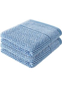 Herzbach home Heren Handdoek blauw 50x100 cm