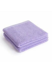 Herzbach home Heren Handdoek lila 50x100 cm