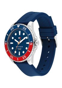 Tommy Hilfiger Heren Analoog horloge 'OCEANIC' navy / knalrood / zilver / wit One Size