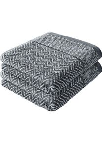 Herzbach home Heren Handdoek antraciet 50x100 cm
