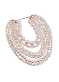 SOHI Dames Ketting 'Bianca' goud / parelwit Onesize