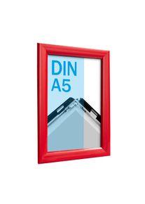Kliklijsten, aluminium, A5 rood | 25 mm | in verstek