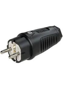 PCE Schutzkontaktstecker Gummi (schwarz)