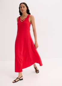 Abito lungo con spalline in puro cotone biologico - Rosso - Taglia 58/60 (XXL) - bonprix
