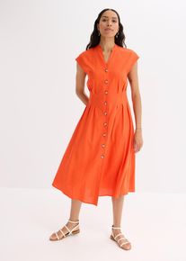 Abito midi in misto lino leggero - Rosso - Taglia 60 - bonprix