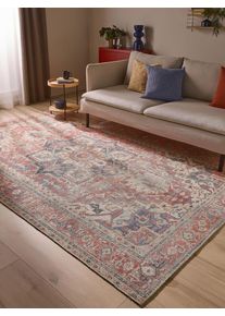 benuta Nest Tapis Vintage Lorenzo Rouge 200x300 cm - Tapis poil ras / effet us&eacute;