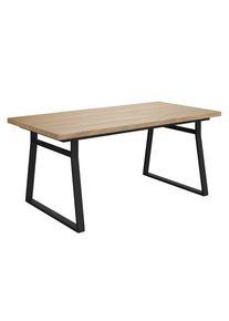 Ambia Garden Gartentisch , Schwarz , Holz, Metall , Teakholz , rechteckig , U-Form , 180x75x90 cm , Gartenmöbel, Gartentische