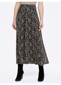 Damen Maxirock mit blickdichter Lage in rosé-gemustert ,Größe 40, WITT, 100% Polyester