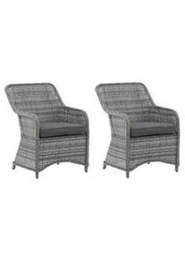 Gardenson Gartenstuhl-Set , Grau , Metall, Textil , rund , 65x92x75 cm , abwischbar , Gartenmöbel, Gartensessel, Gartenstühle