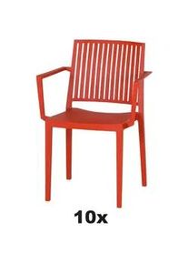 siena GARDEN Gartensessel-Set , Rot , Kunststoff , eckig , 57x80x56 cm , stapelbar, gastro- und objekttauglich, wetterbeständig , Gartenmöbel, Gartensessel, Gartenstühle