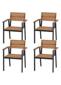 siena GARDEN Gartensessel-Set , Naturfarben , Holz, Metall , Robinie , 60x83x58.5 cm , stapelbar, wetterbeständig , Holzmöbel, Sitzgelegenheiten Holz, Gartensessel Holz