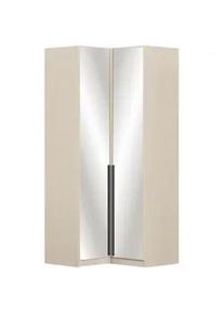 Rauch Möbel Eckkleiderschrank , Champagner , Glas , 7 Fächer , 100x229x102 cm , Blauer Engel, Goldenes M, BQ - Bündnis für Qualität, Made in Germany, DIN EN ISO 50001 , Schrankfront mit Spiegel , Schlafzimmer, Kleiderschränke, Eckschränke