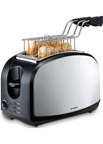 TRISA Crispy Snack Toaster 600W 4 Scheiben 8 Bräunungsstufen Edelstahl schwarz