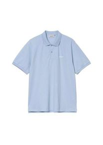 Carhartt Work In Progress Carhartt WIP Script Garment Wash Polo-Shirt blue fog white men XL