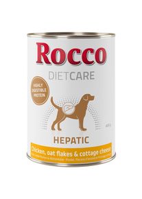 6x400g Rocco Diet Care Hepatic poulet, flocons d'avoine, fromage cottage - Pâtée pour chien