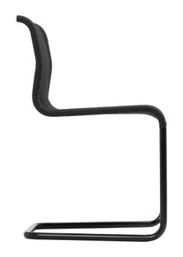 B15 Chaise en porte-à-faux Tecta tressée en plastique noir / avec patins en feutre