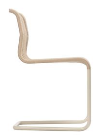 B15 Chaise en porte-à-faux Tecta tressée en plastique blanc crème / avec patins en feutre