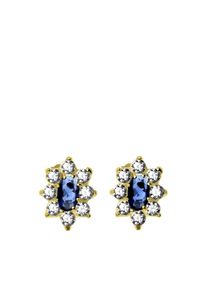 Lucardi Dames Oorbellen 'Klassisch' blauw / goud / wit Onesize