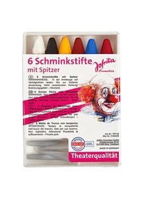 maskworld Sechs Karneval Schminkstifte mit Spitzer
