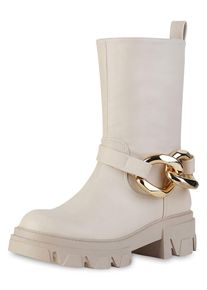 VAN HILL Stiefelette 'Anna' Damen kitt / gold Größe 36