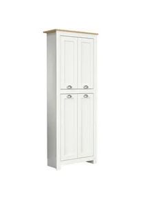 Mid.you Drehtürenschrank , Weiß, Honigeiche , Holzwerkstoff , 3 Fächer , 72x184x31.5 cm , Schlafzimmer, Komplette Schlafzimmer und Serien, Schlafzimmerserien