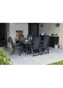 Ambia Garden Gartensessel-Set , Graphitfarben , Kunststoff , A-Form , 72x110x61 cm , klappbar , Gartenmöbel, Gartensessel, Gartenstühle